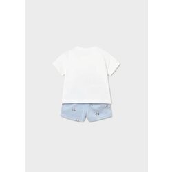 1275 Conjunto pantalón corto cielo  mayoral. ROPA PARA BEBES ,PREMAMA Y COLEGIAL - DE 0 5 AÑOS INFANTIL VERANO RECIEN NACIDO