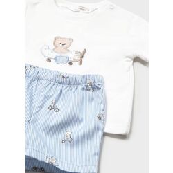 1275 Conjunto pantalón corto cielo  mayoral. ROPA PARA BEBES ,PREMAMA Y COLEGIAL - DE 0 5 AÑOS INFANTIL VERANO RECIEN NACIDO