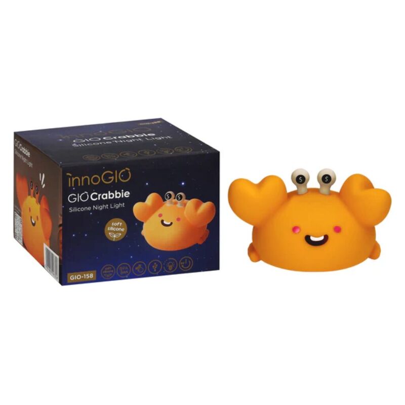 GIO-158 LUZ NOCTURNA DE SILICONA CRABBIE INNOGIO. MOBILIARIO Y DECORACION PARA BEBE - . Color 0. 