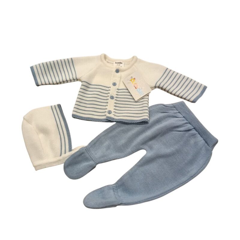 C1006 CONJUNTO PUNTO BEBE 3 PIEZAS CUCADAS. ROPA PARA BEBES ,PREMAMA Y COLEGIAL - DE 0 5 AÑOS INFANTIL VERANO Conjuntos Punto .