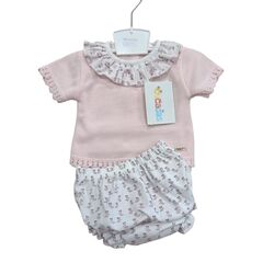 C1317 CONJUNTO BRAGUITA POLLITOS ROSA CUCADAS. ROPA PARA BEBES ,PREMAMA Y COLEGIAL - DE 0 5 AÑOS INFANTIL VERANO Conjuntos