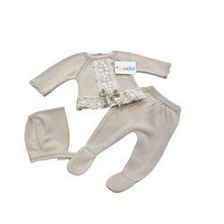 C8007 CONJUNTO PUNTO BEBE TRES PIEZAS CUCADAS. ROPA PARA BEBES ,PREMAMA Y COLEGIAL - DE 0 5 AÑOS INFANTIL VERANO Conjuntos Punto