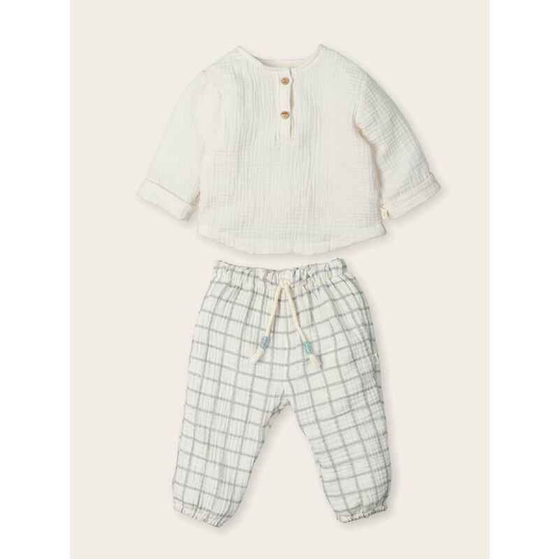 V608 Camisa M/L Y Pantalon Karl  MAC ILUSION. ROPA PARA BEBES ,PREMAMA Y COLEGIAL - DE 0 5 AÑOS INFANTIL VERANO NIÑO Conjuntos .