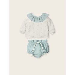 V618 Blusa cuello volante y culotte Nicole Blüm + Astrid MAC ILUSION. ROPA PARA BEBES ,PREMAMA Y COLEGIAL - DE 0 5 AÑOS INFANTIL