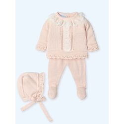 0015G Traje 3P Canesú con guipur bordado MIAMI NUDE MAC ILUSION. ROPA PARA BEBES ,PREMAMA Y COLEGIAL - DE 0 5 AÑOS INFANTIL