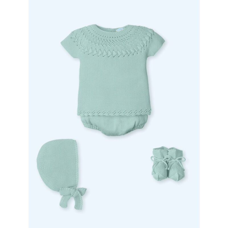 0034  Traje 4 Piezas M/C canesú corto AQUATIC SEERSUKER MAC ILUSION. ROPA PARA BEBES ,PREMAMA Y COLEGIAL - DE 0 5 AÑOS INFANTIL