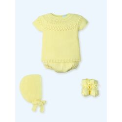 0034  Traje 4 Piezas M/C canesú corto LIMONATA SEERSUKER MAC ILUSION. ROPA PARA BEBES ,PREMAMA Y COLEGIAL - DE 0 5 AÑOS INFANTIL