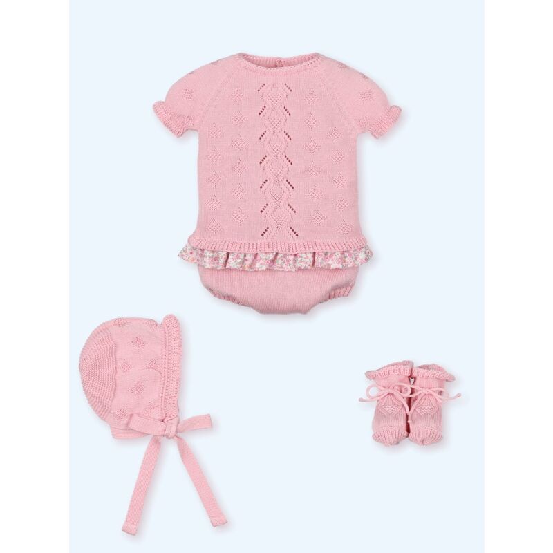 0037 Traje 4 Piezas M/C canesú corto VIVIANA FRESA MAC ILUSION. ROPA PARA BEBES ,PREMAMA Y COLEGIAL - DE 0 5 AÑOS INFANTIL