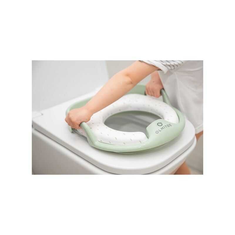 1409 Reductor wc con asas verde Olmitos. PUERICULTURA Y COMPLEMENTOS PARA BEBES - BAÑO REDUCTORES . Color Verde. 