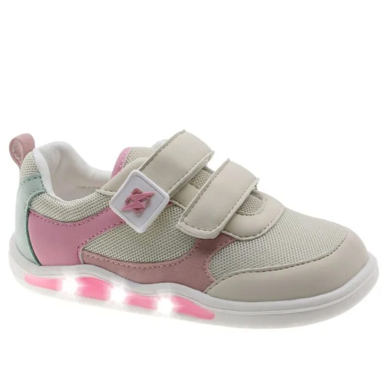 2118620 Playero con luces rosa  barefoot Beppi. ZAPATOS PARA BEBE - CALZADO BAREFOOT NIÑO NIÑA . CALZADO 25. 
