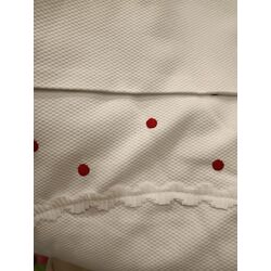 SACO GO BLANCO CON LUNAR ROJO ARTESANIA CHARI. OUTLET - PUERICULTURA COCHECITOS-CARRICOCHES PARA BEBE SACOS Y TEXTILES GRUPO 0