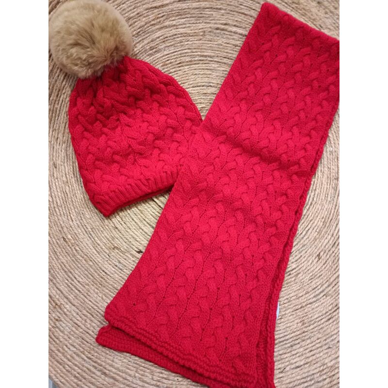 GORRO Y BUFANDA TRENZAS  TALLA UNICA J415 JULIANA. ROPA PARA BEBES ,PREMAMA Y COLEGIAL - DE 0 5 AÑOS INVIERNO GORROS BUFANDAS