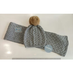 GORRO Y BUFANDA TRENZAS  TALLA UNICA J415 JULIANA. ROPA PARA BEBES ,PREMAMA Y COLEGIAL - DE 0 5 AÑOS INVIERNO GORROS BUFANDAS