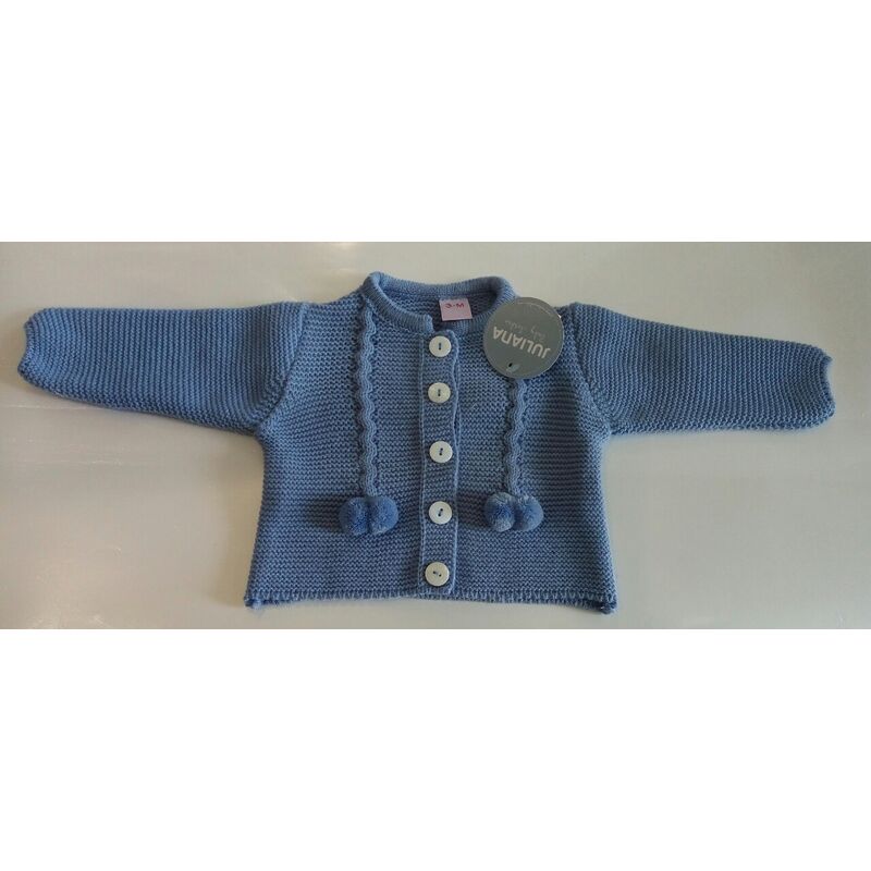 CHAQUETA PUNTO J402 AZUL JULIANA. ROPA PARA BEBES ,PREMAMA Y COLEGIAL - DE 0 5 AÑOS INVIERNO NIÑA Jerseys Chaquetas NIÑO .